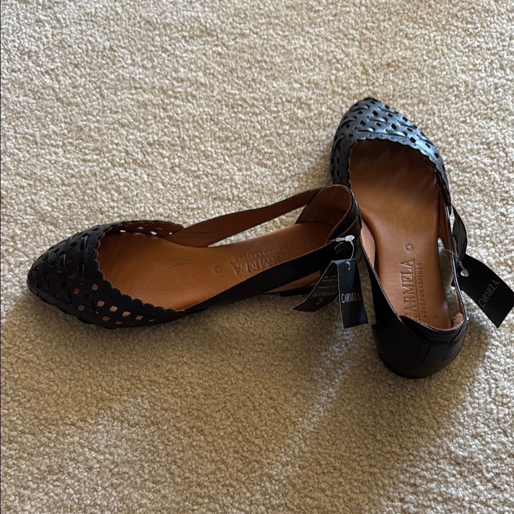 Camilla Black Cutout Flats